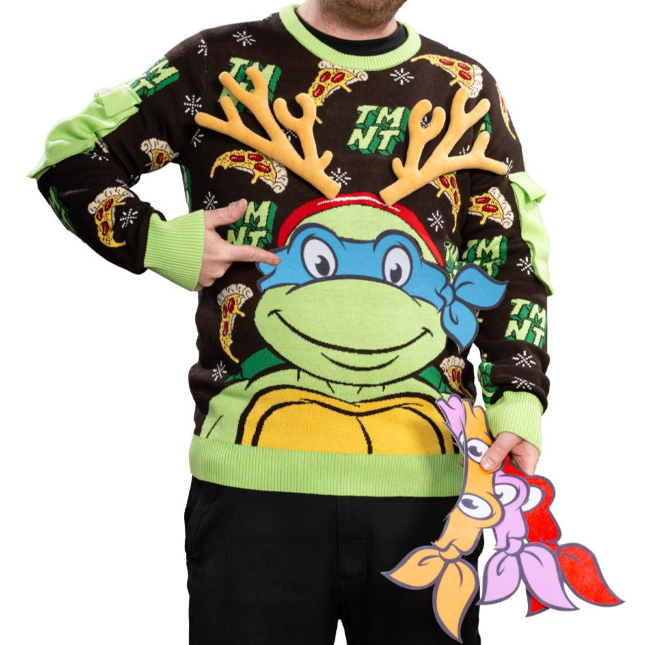 Teenage Mutant Ninja Turtles Men's Ugly Christmas Sweater Sweatshirt Green