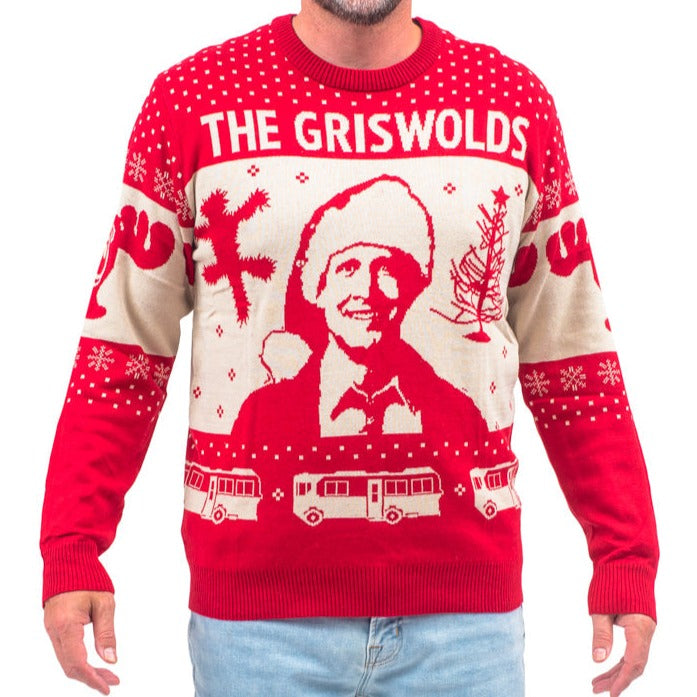 Ripple Junction Christmas Vacation The Griswold's Threshold of Hell Clark Santa Hat Ugly Christmas Sweater - XS