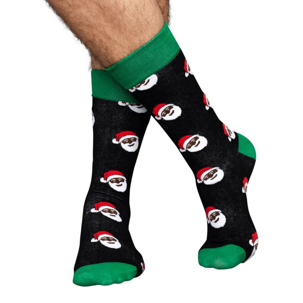 Black Santa Ugly Christmas Socks UglyChristmasSweater