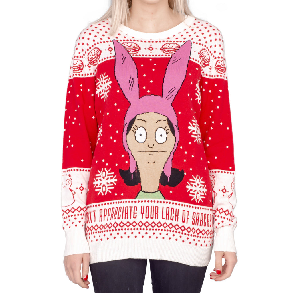 Women's Bobs Burgers Louise Appreciate your Lack of Sarcasm Ugly Christmas Sweater