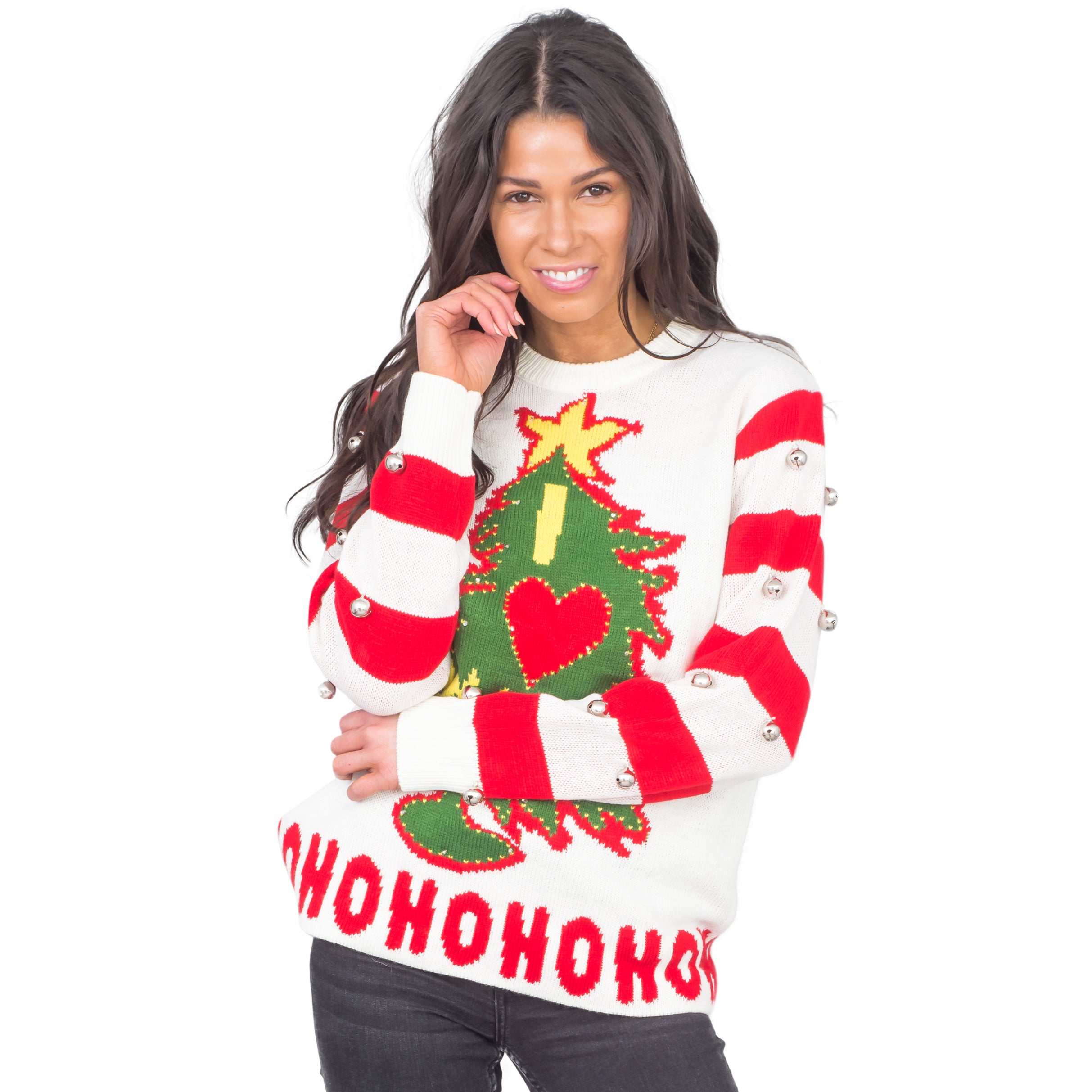 I Love Xmas HOHOHO Light Up (LED) and Bells Ugly Christmas Sweater