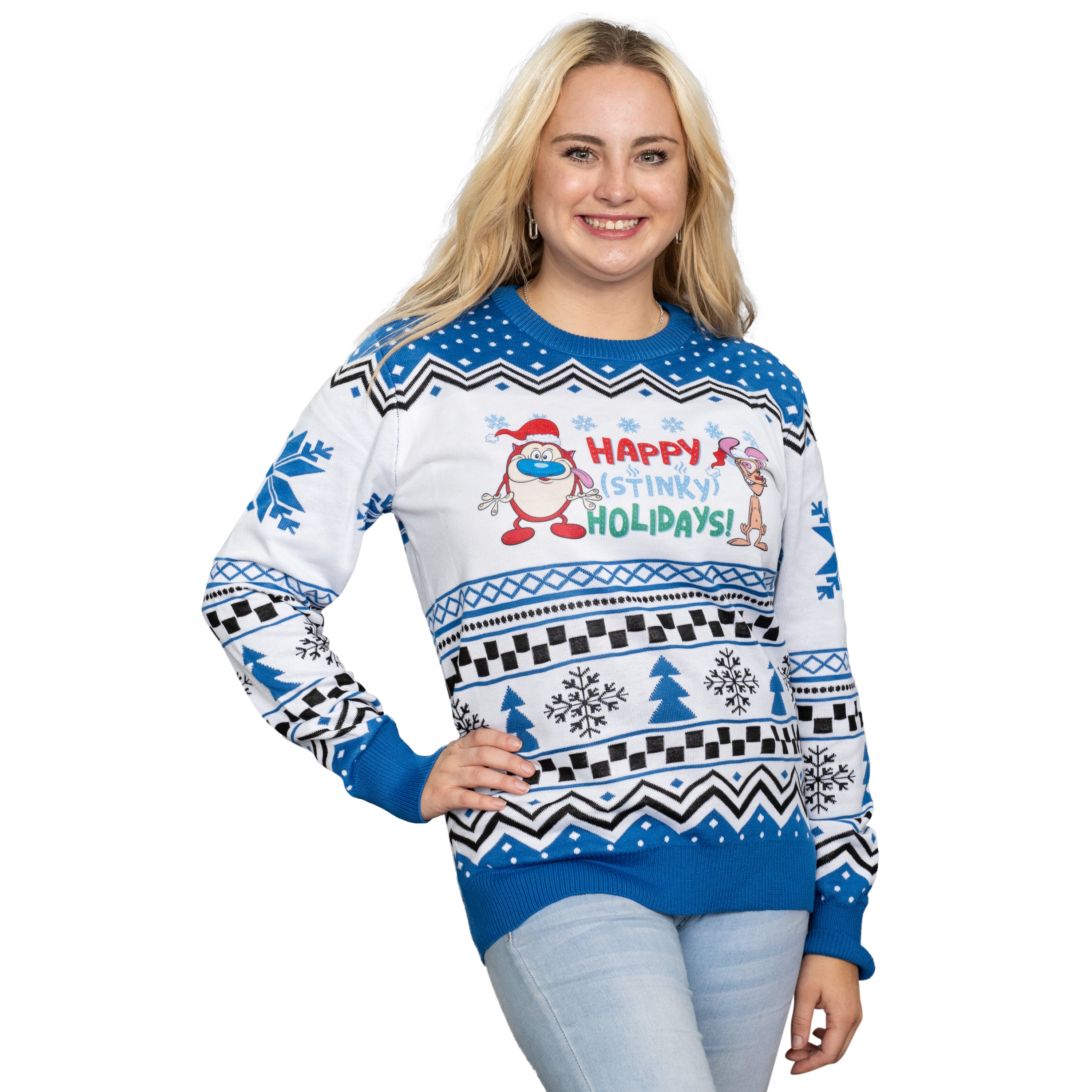 Ren & Stimpy "Happy (Stinky) Holidays" Ugly Christmas Sweater