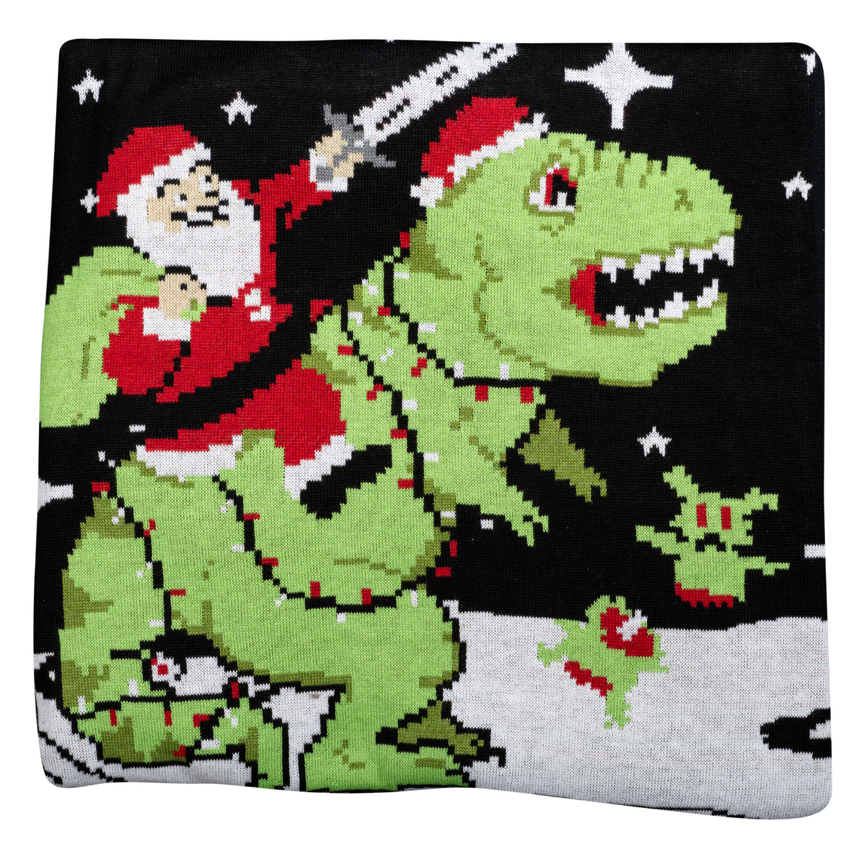 Santa riding a outlet dinosaur sweater