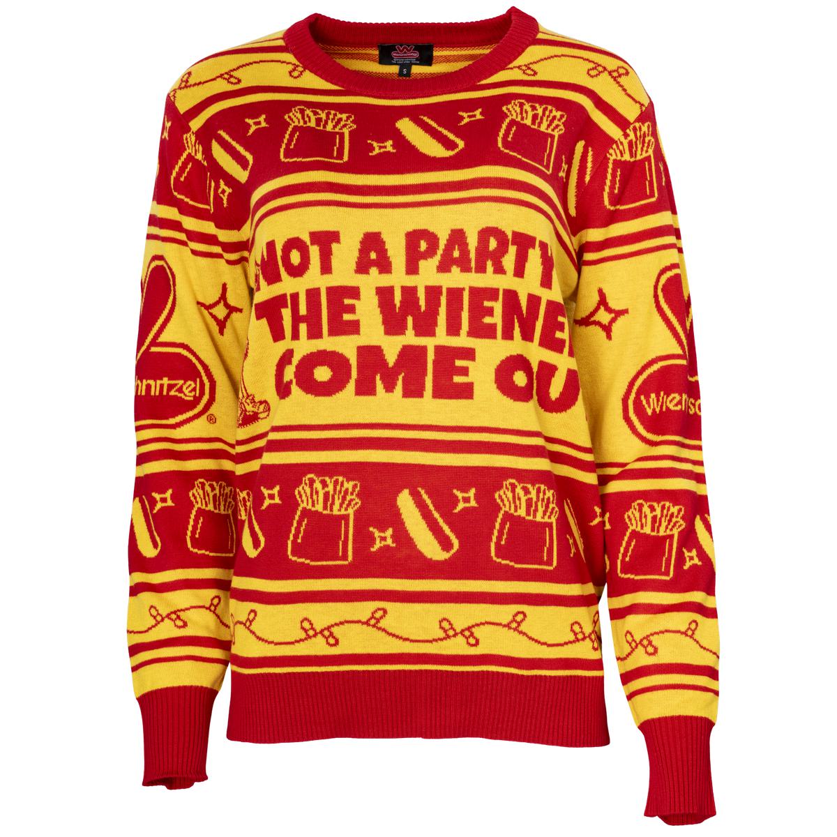 Wienerschnitzel Not A Party 'Til The Wieners Come Out Ugly Sweater