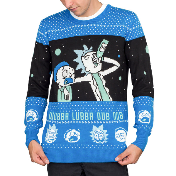 sweater navideño rick and morty