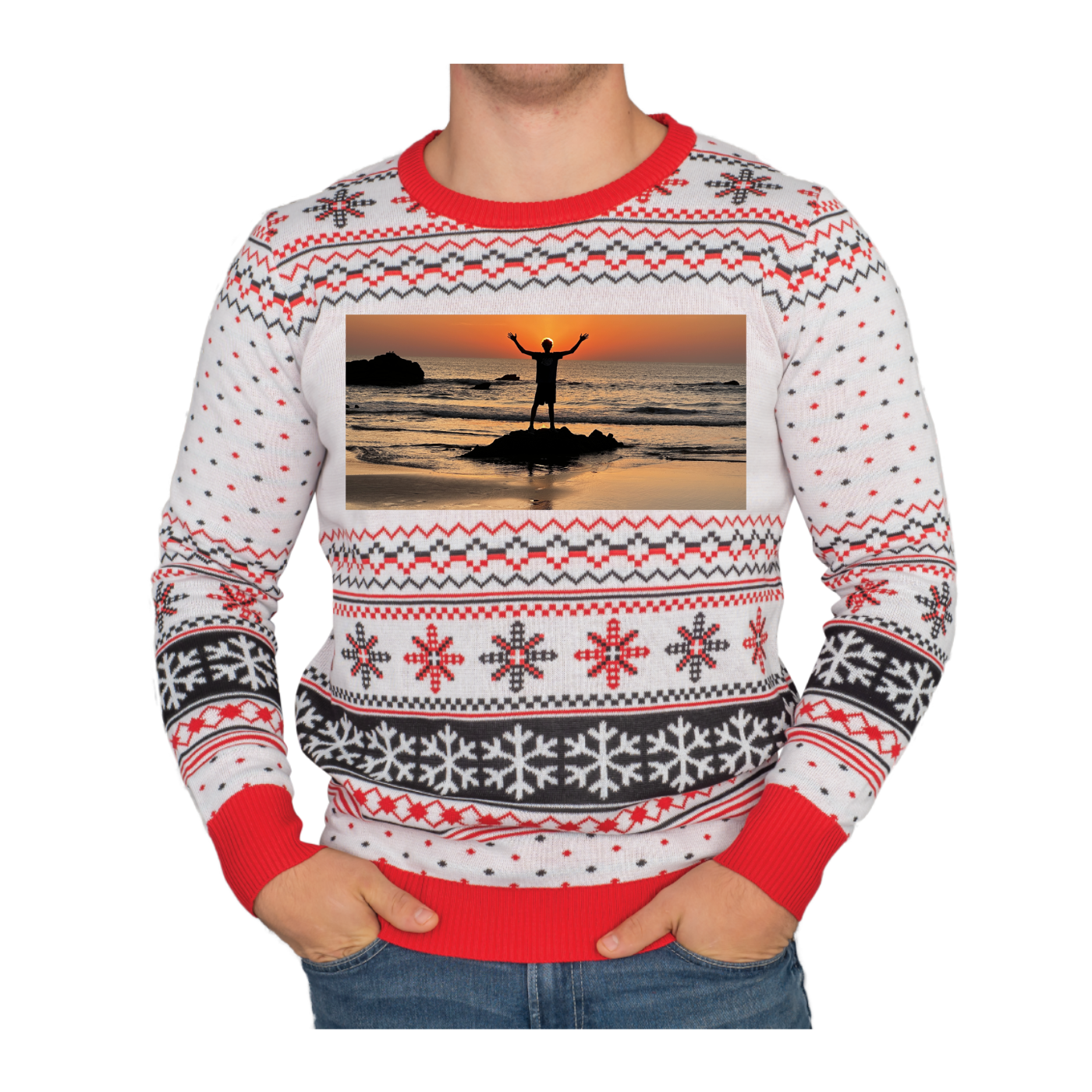 Custom Adult Poly-Knit Logo Christmas Sweater