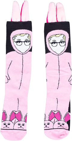 A Christmas Story Pink Bunny Socks with 3D Ears