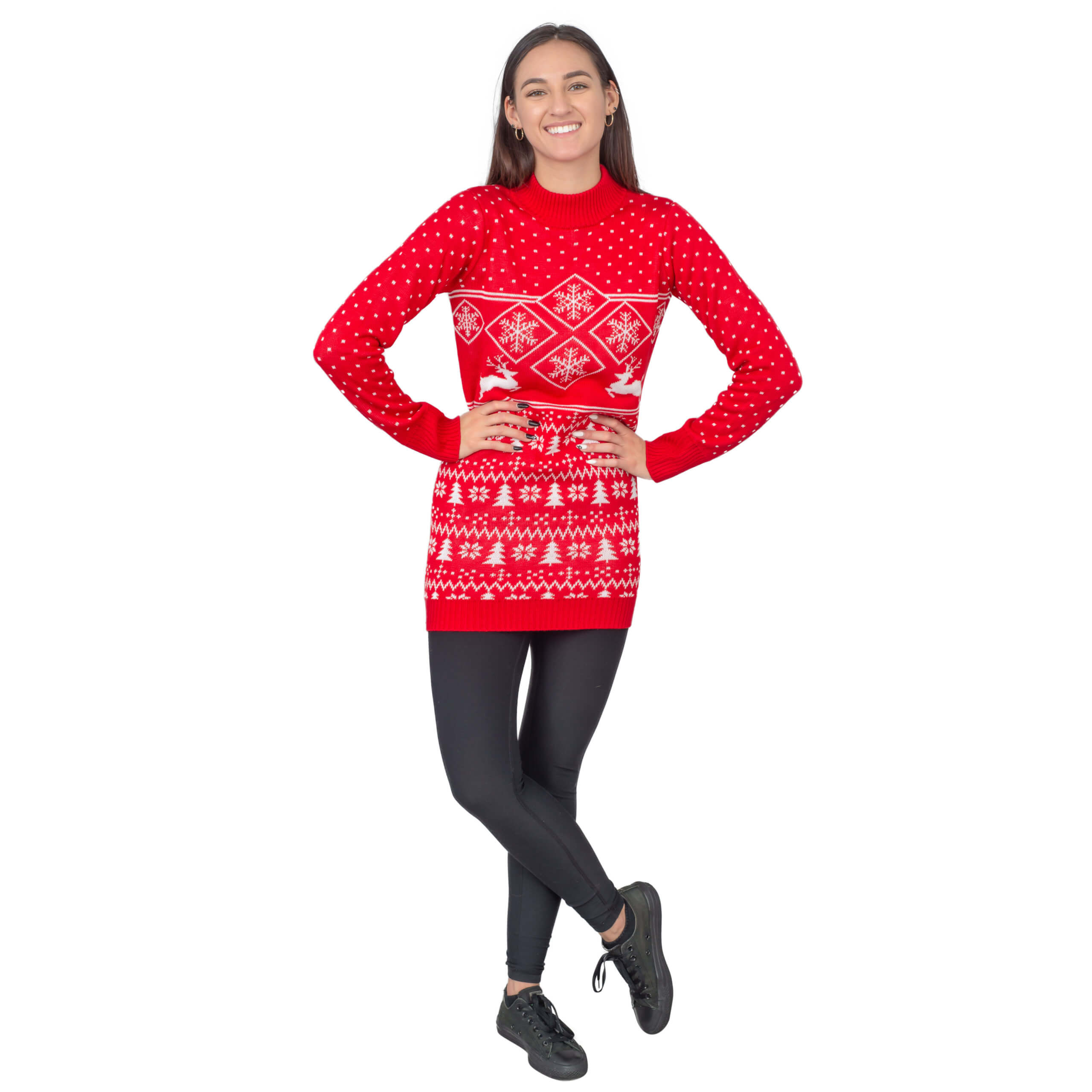 Ladies ugly clearance christmas sweater dress