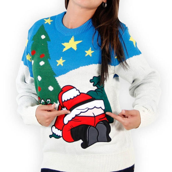 Women's Santa's Butt Crack Ugly Christmas Sweater