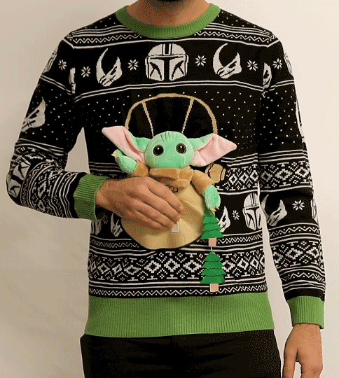 lobby Omgaan met Interesseren Baby Yoda Christmas Sweater | Star Wars The Child Forces Trees Ugly Christmas  Sweater