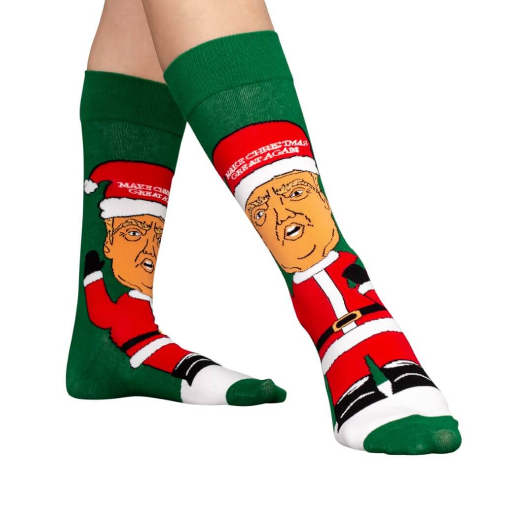 Donald Trump Santa Hat "make Christmas Great Again" Ugly Christmas Socks