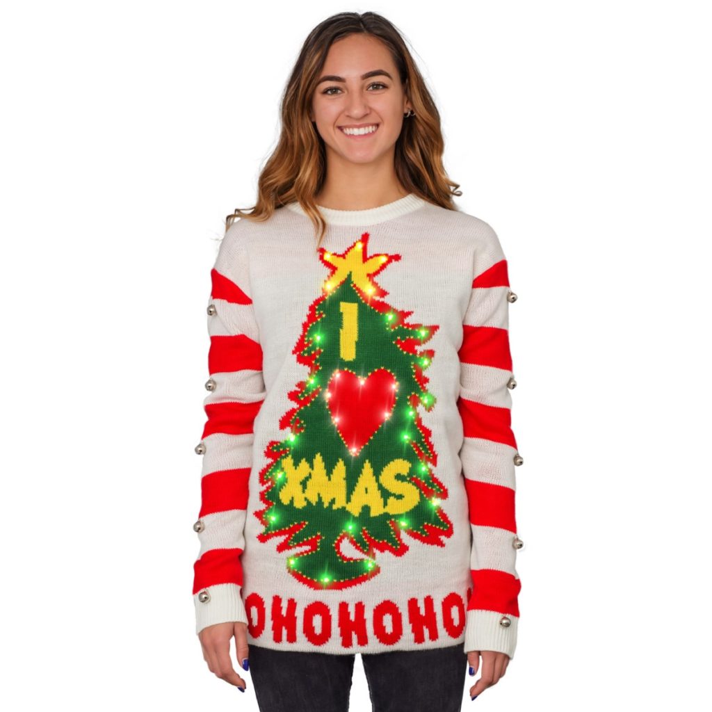 Buy > light up christmas tree sweater > in stock