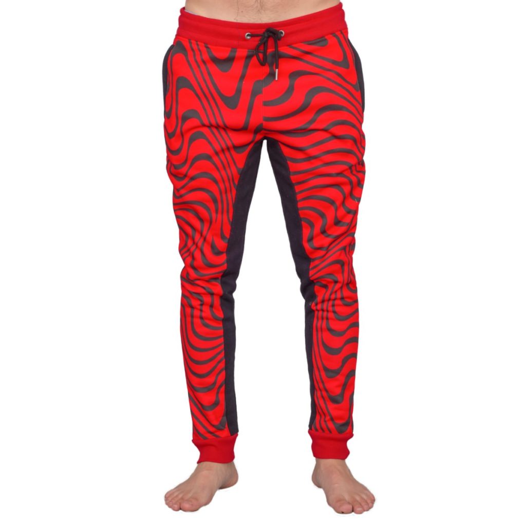 black red joggers